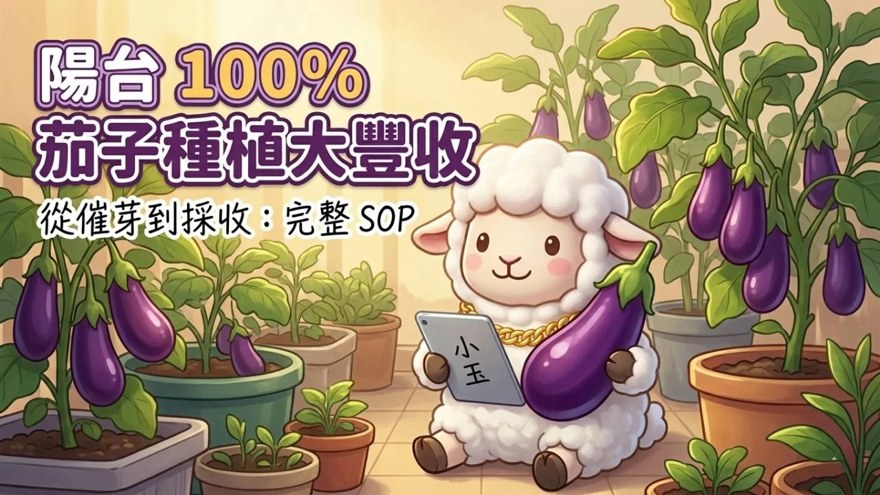 茄子種植教學：溫水催芽+V型整枝,陽台60天收成完整SOP